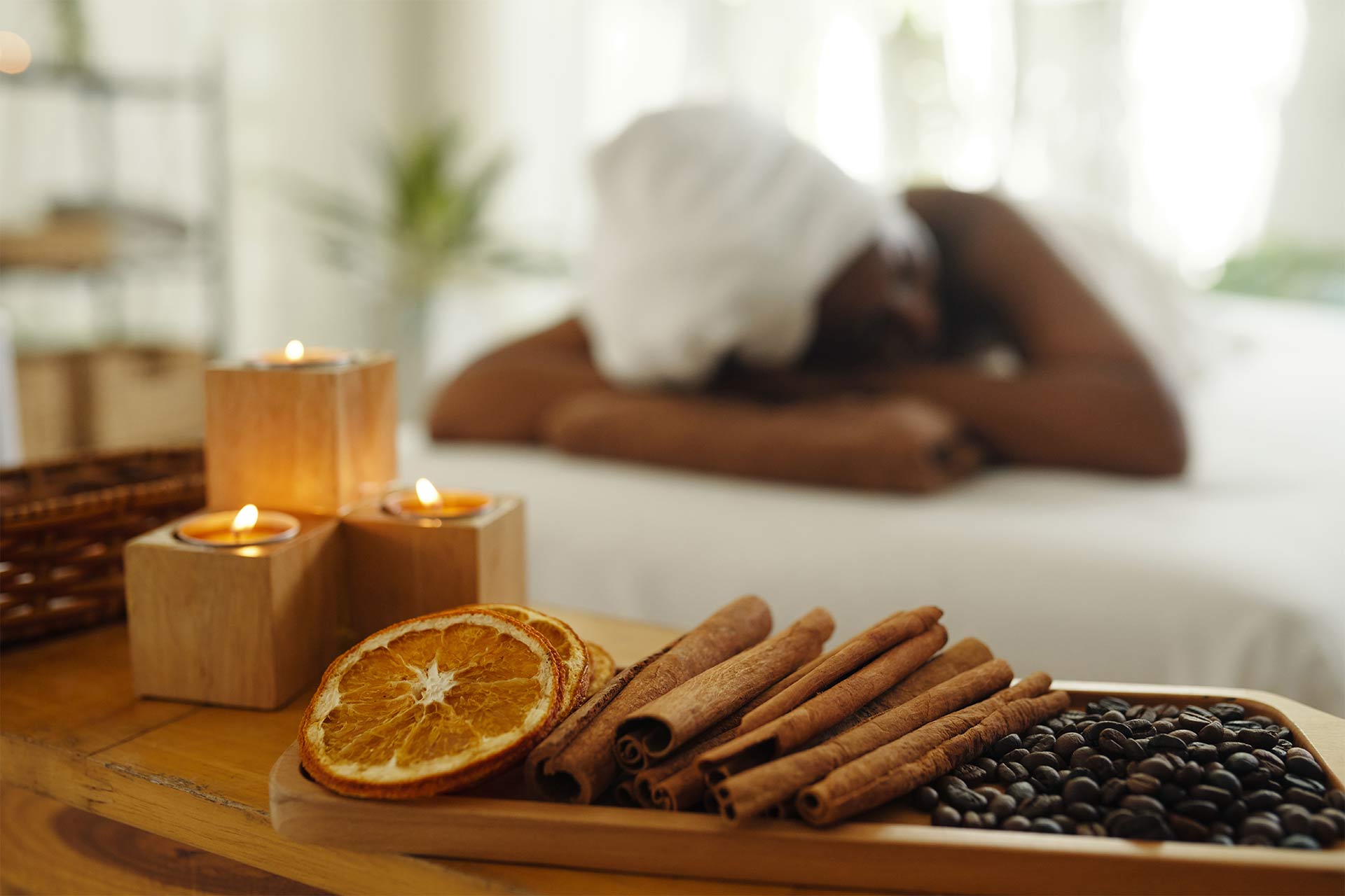 Jade roller, singing bowl, lavender and massage oil